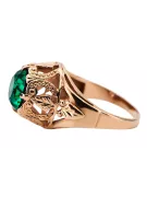 Vintage craft Ring Emerald Original Vintage 14K Rose Gold vrc080r